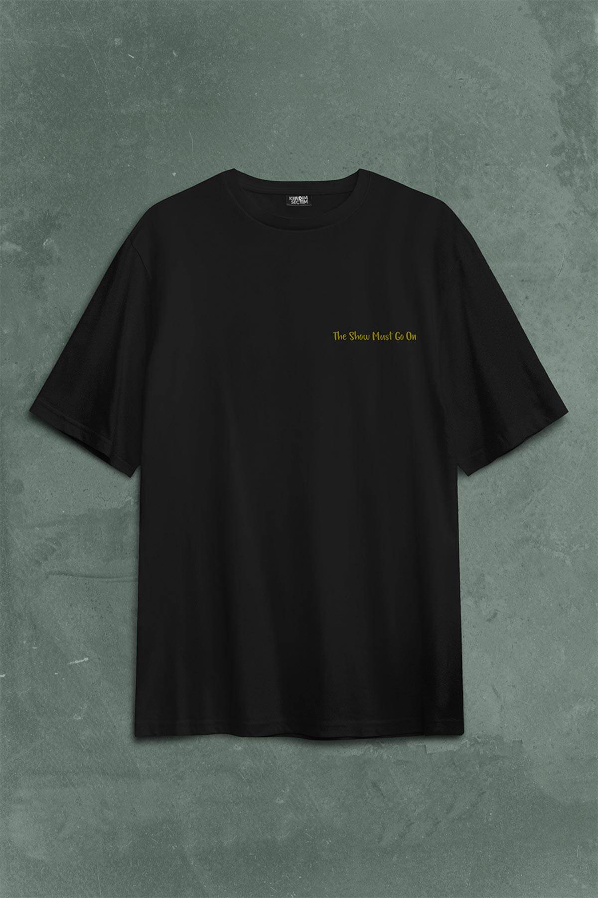 Freddie Mercury Eagle Rock Queen We Are The Champion Sırt Ön Baskılı Oversize Tişört Unisex T-Shirt - 1