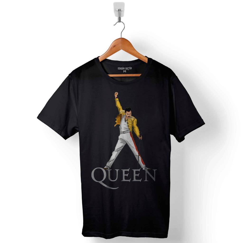 Freddie Mercury Rock Queen We Are The Champions Baskılı Tişört Unisex T-Shirt - 1