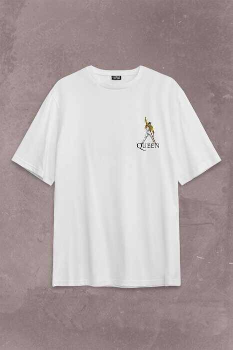 Freddie Mercury We Will Rock You Queen We Are The Champions Sırt Ön Baskılı Oversize Tişört Unisex T-Shirt - 2