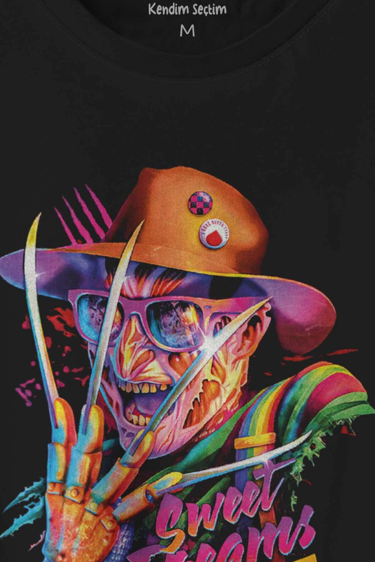 Freddy Krueger Sweet Dreams Halloween Cadılar Bayramı Baskılı Tişört Unisex T-shirt - 2