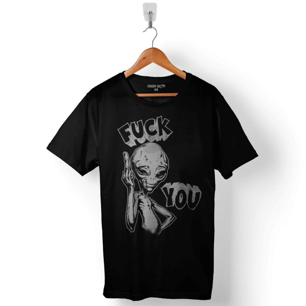 Fück You Fücking Marslı Uzaylı Martian Baskılı Tişört Unisex T-Shirt - 1