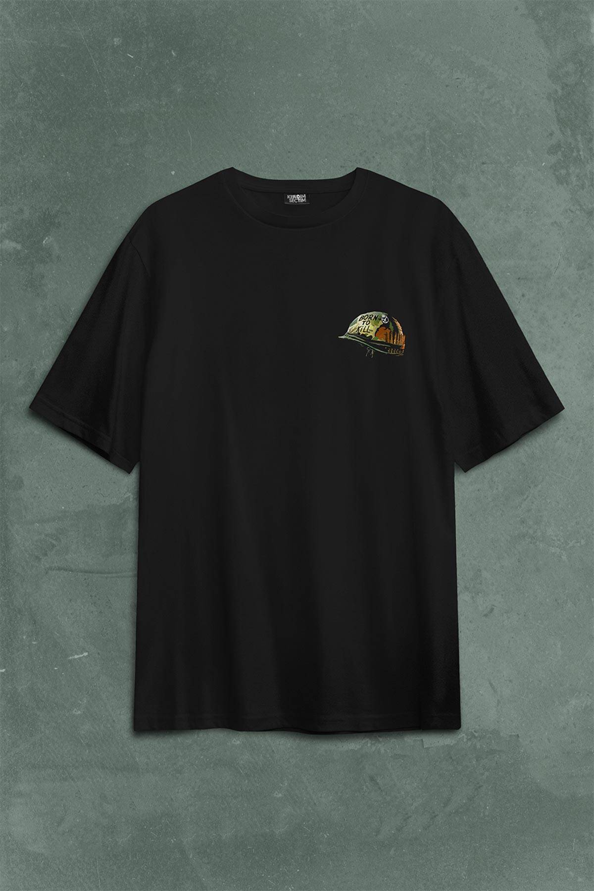Full Metal Jacket Stanley Kubricks New Fma Sırt Ön Baskılı Oversize Tişört Unisex T-Shirt - 1