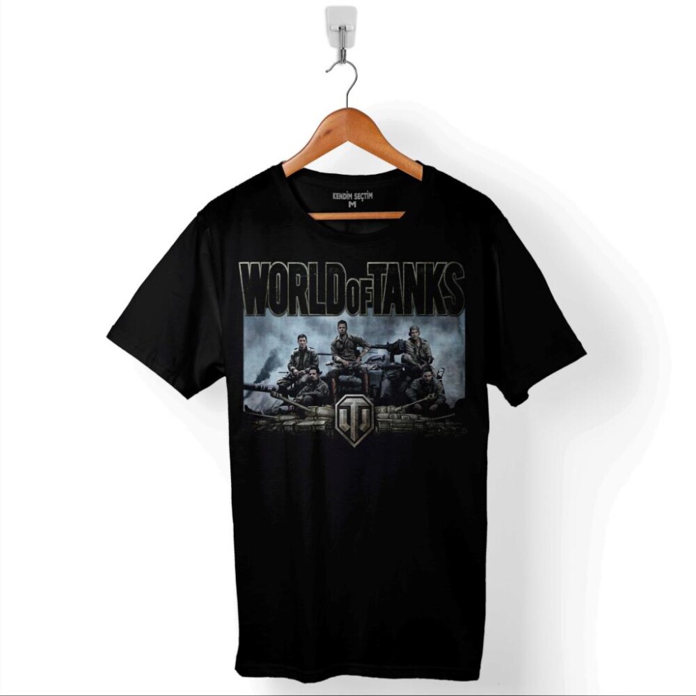 Fury World Of Tanks Logo Baskılı Tişört Unisex T-Shirt - 1