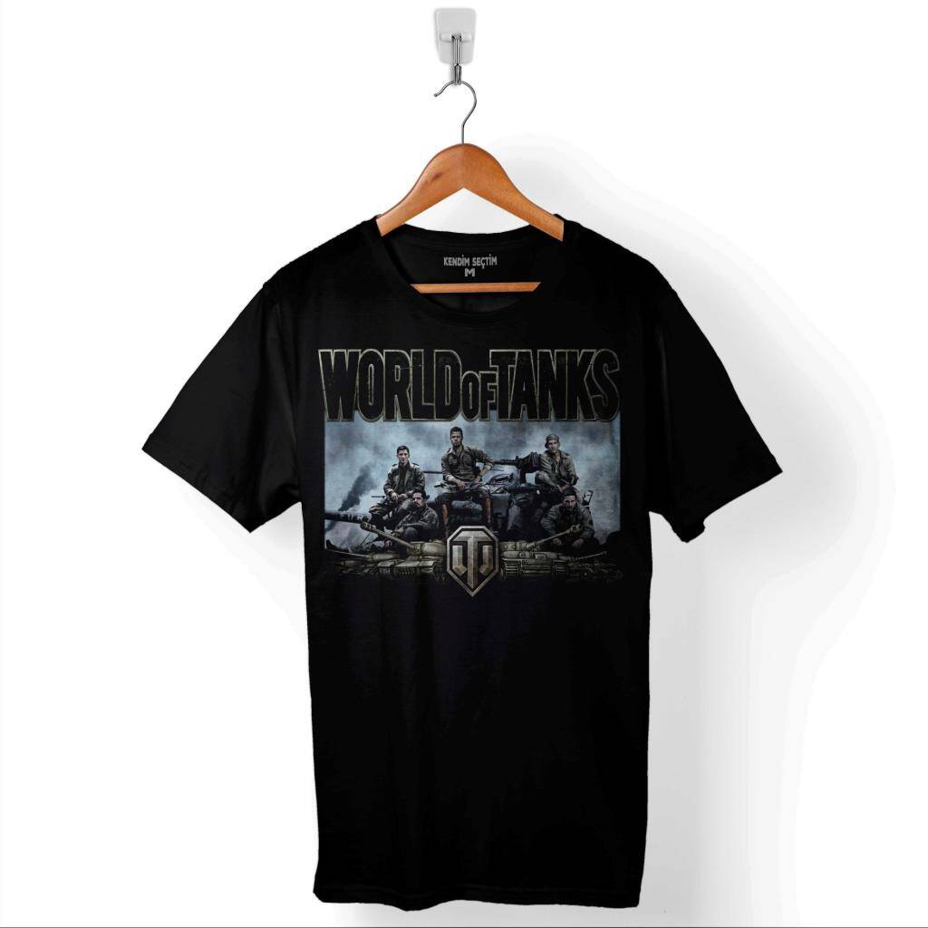 Fury World Of Tanks Logo Baskılı Tişört Unisex T-Shirt - 1