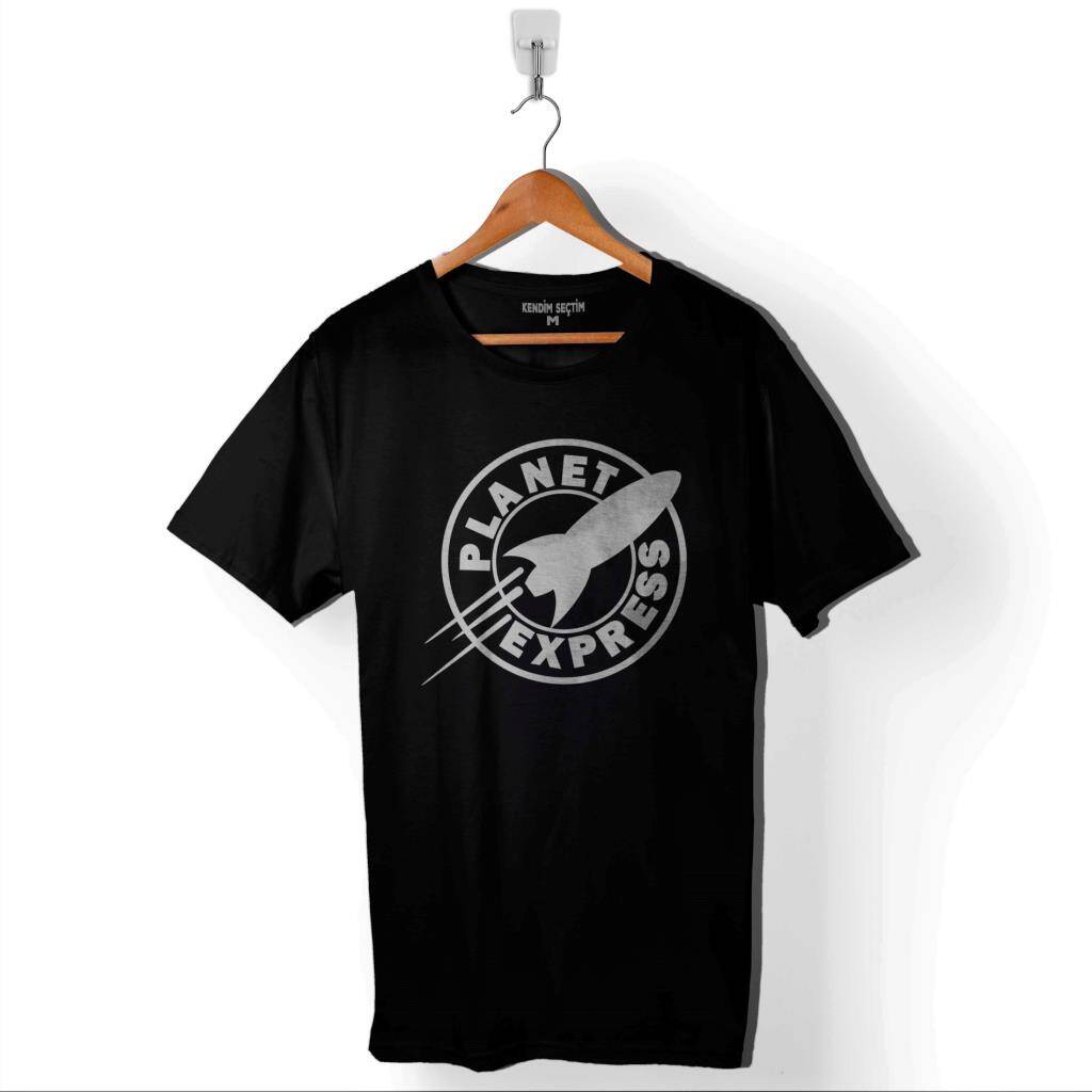 Futurama Planet Express Ship Baskılı Tişört Unisex T-Shirt - 1