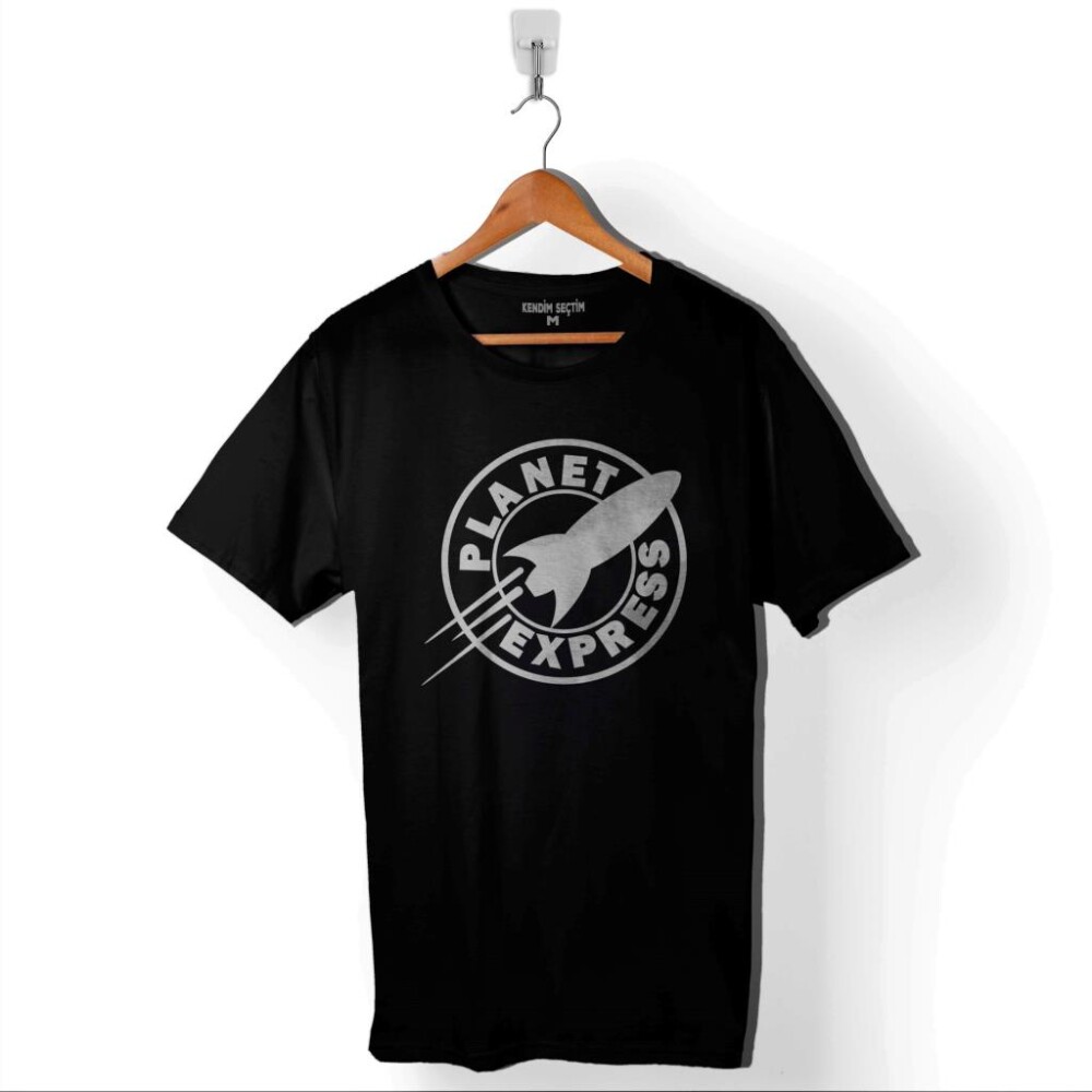 Futurama Planet Express Ship Baskılı Tişört Unisex T-Shirt - 1