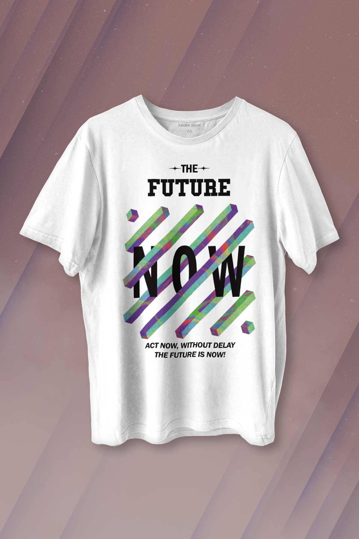 Future Is Now Colorful Gelecek Şimdi Renkli Desen Yazı - 1