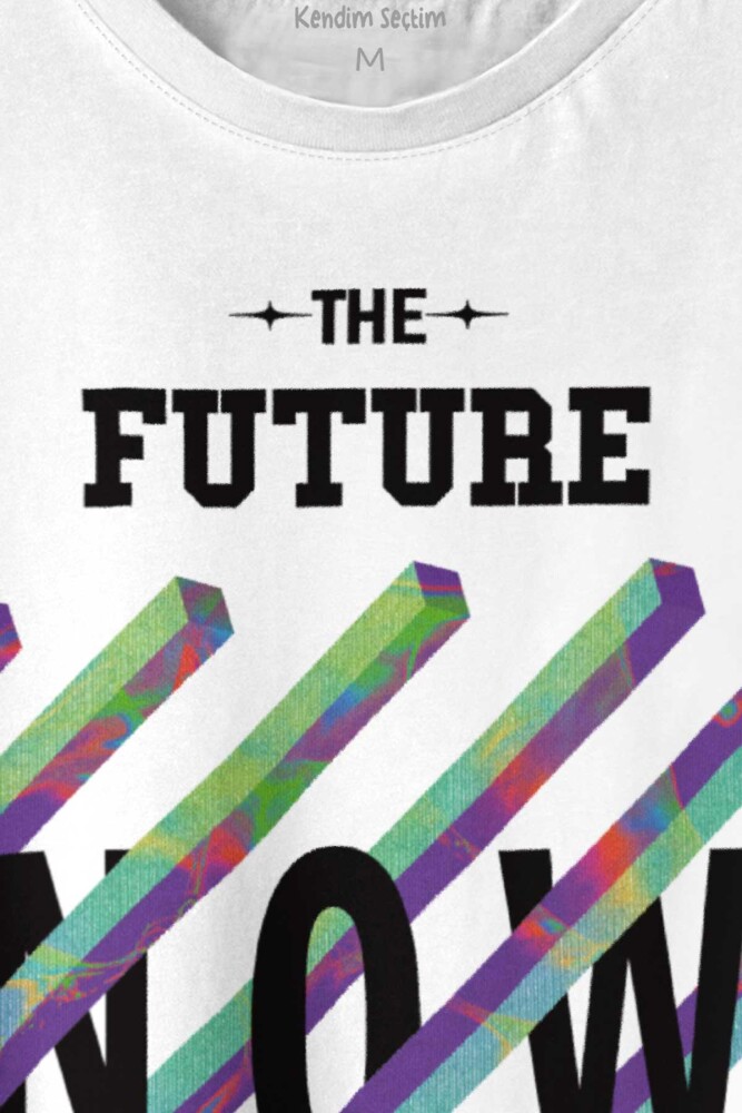 Future Is Now Colorful Gelecek Şimdi Renkli Desen Yazı - 2
