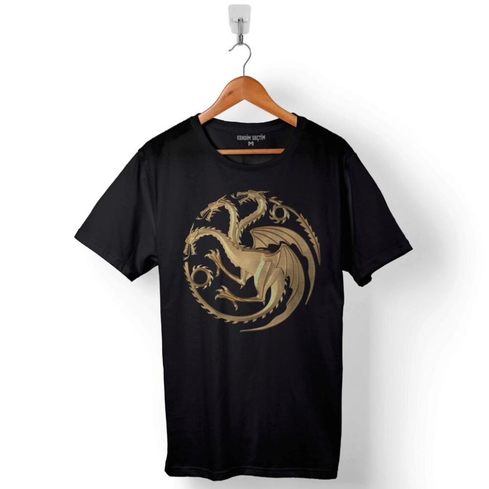 Game Of Thrones House Targaryen Baskılı Tişört Unisex T-Shirt - 1