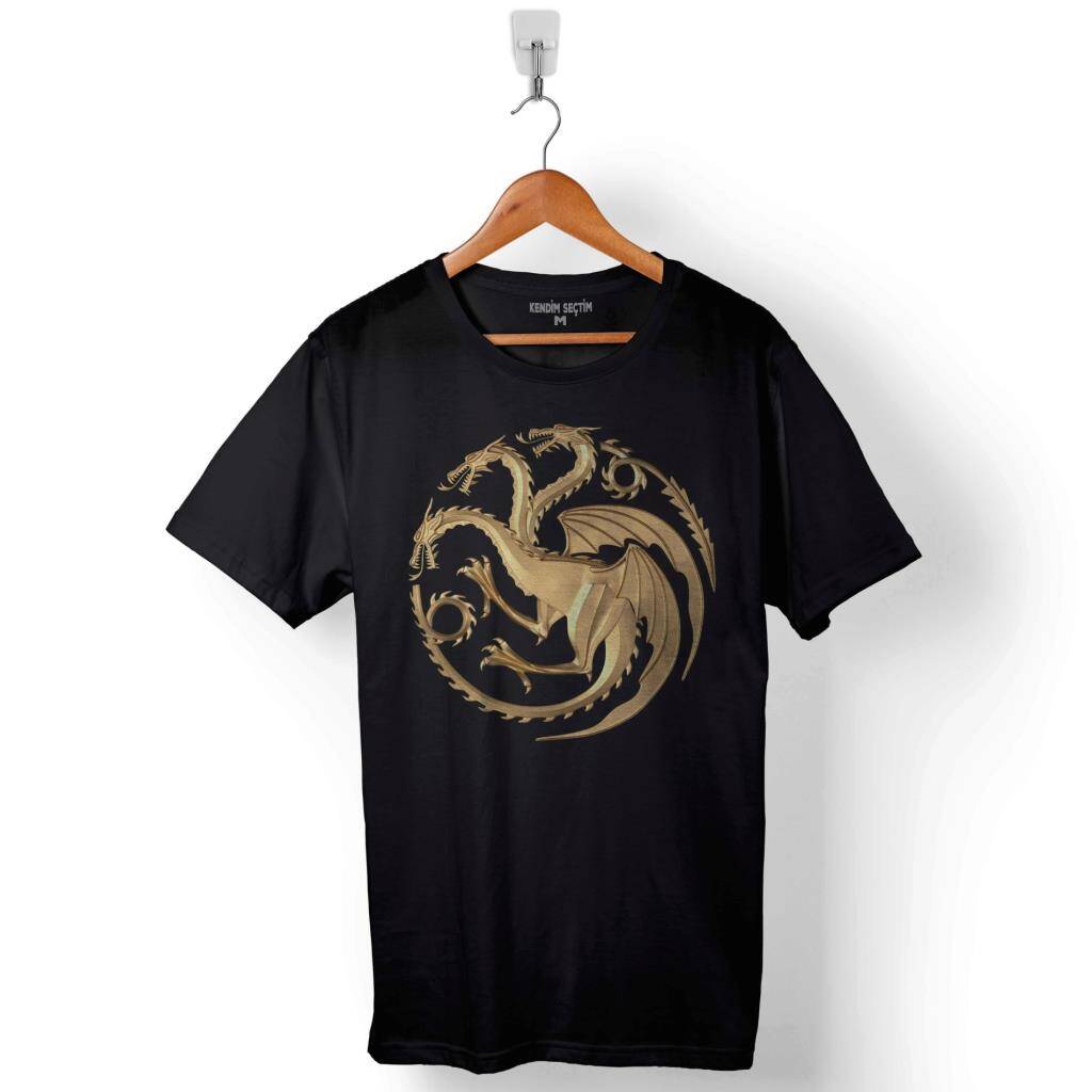 Game Of Thrones House Targaryen Baskılı Tişört Unisex T-Shirt - 1