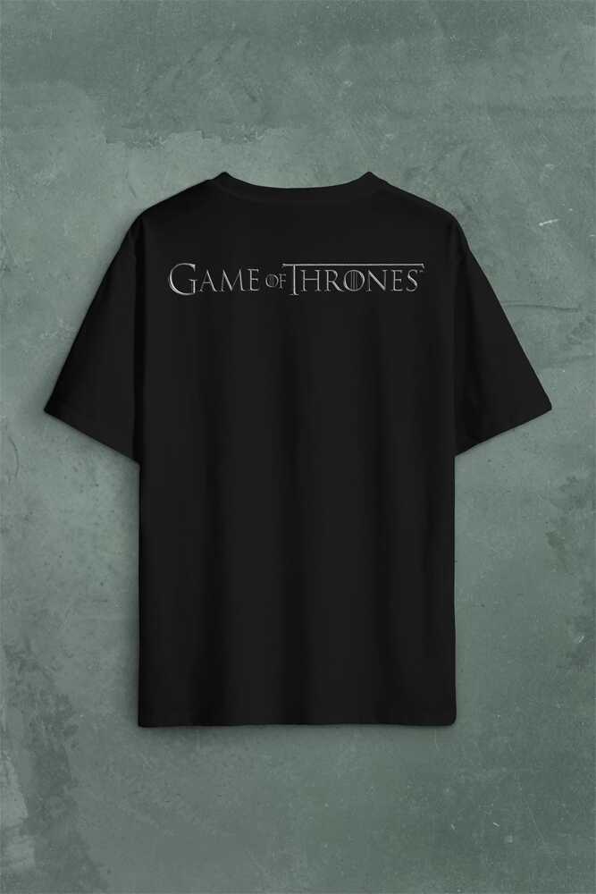 Game Of Thrones Logo Sırt Ön Baskılı Oversize Tişört Unisex T-Shirt - 2