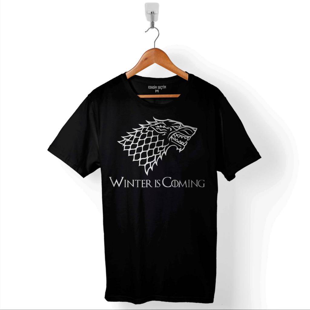 Game Of Thrones Winter Is Coming Baskılı Tişört Unisex T-Shirt - 1