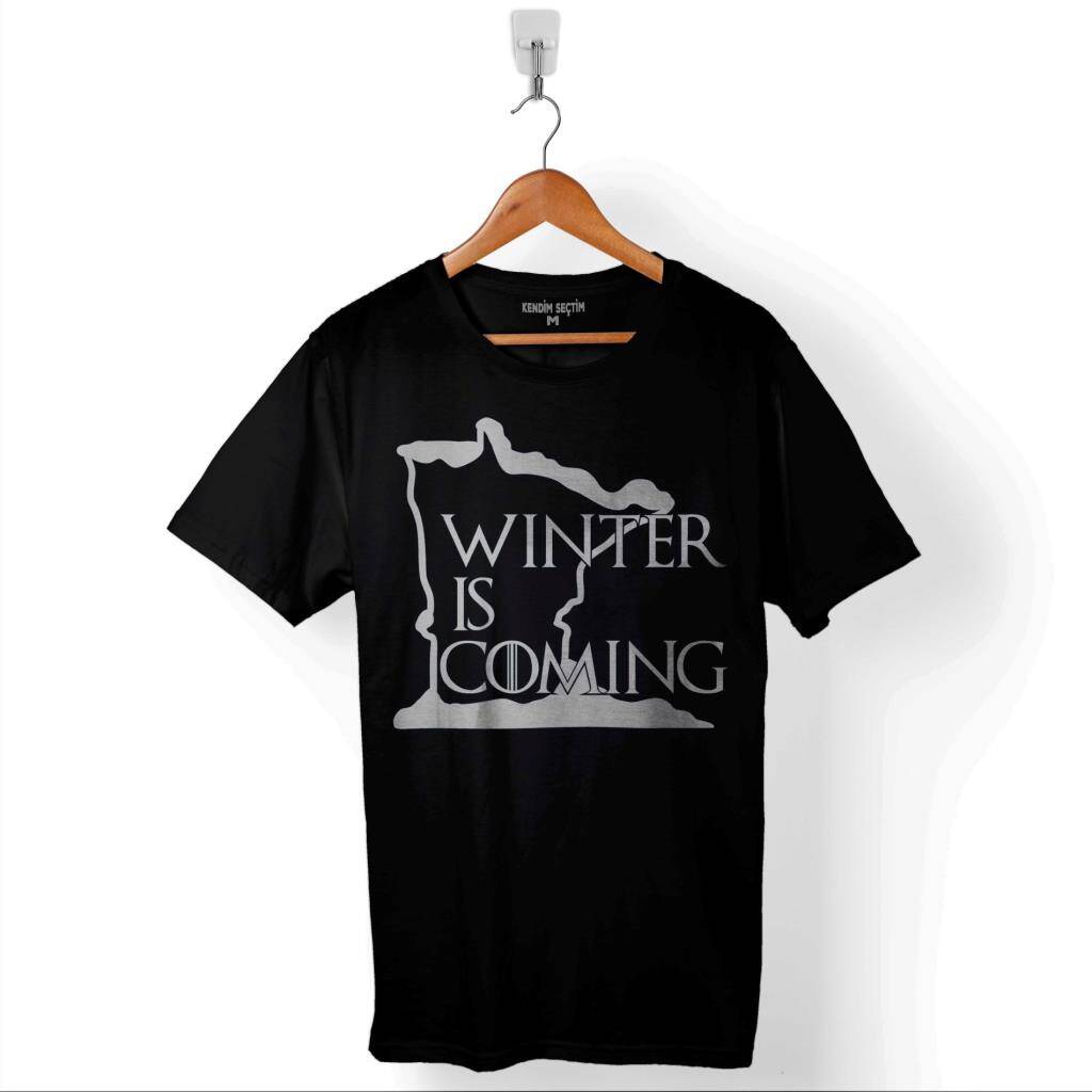 Game Of Thrones Winter Is Coming Baskılı Tişört Unisex T-Shirt - 1