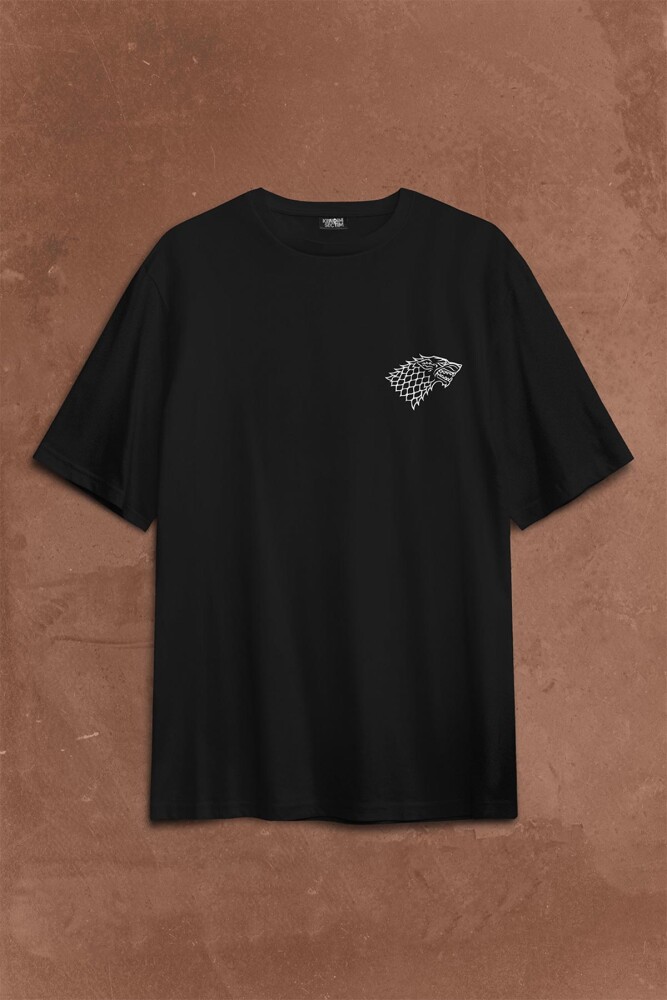 Game Of Thrones Winter Is Coming Sırt Ön Baskılı Oversize Tişört Unisex T-Shirt - 1