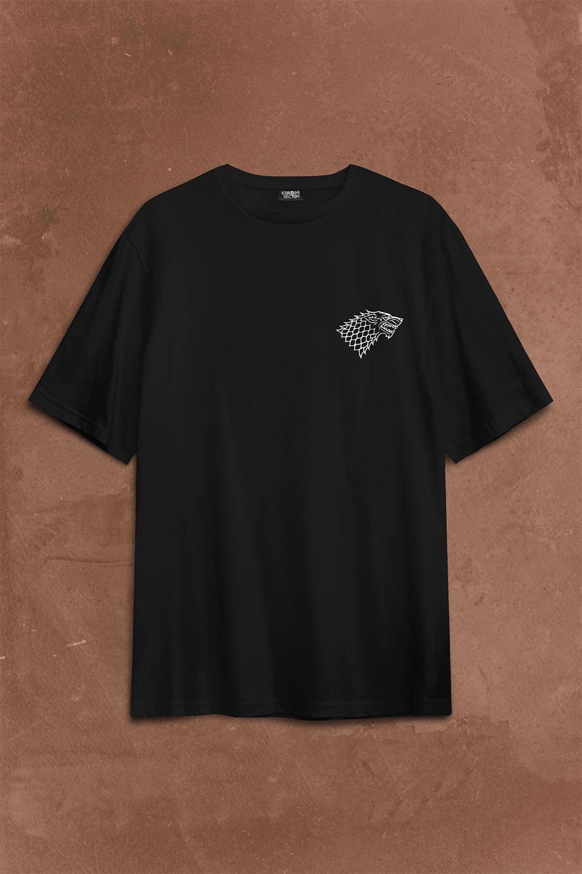 Game Of Thrones Winter Is Coming Sırt Ön Baskılı Oversize Tişört Unisex T-Shirt - 1