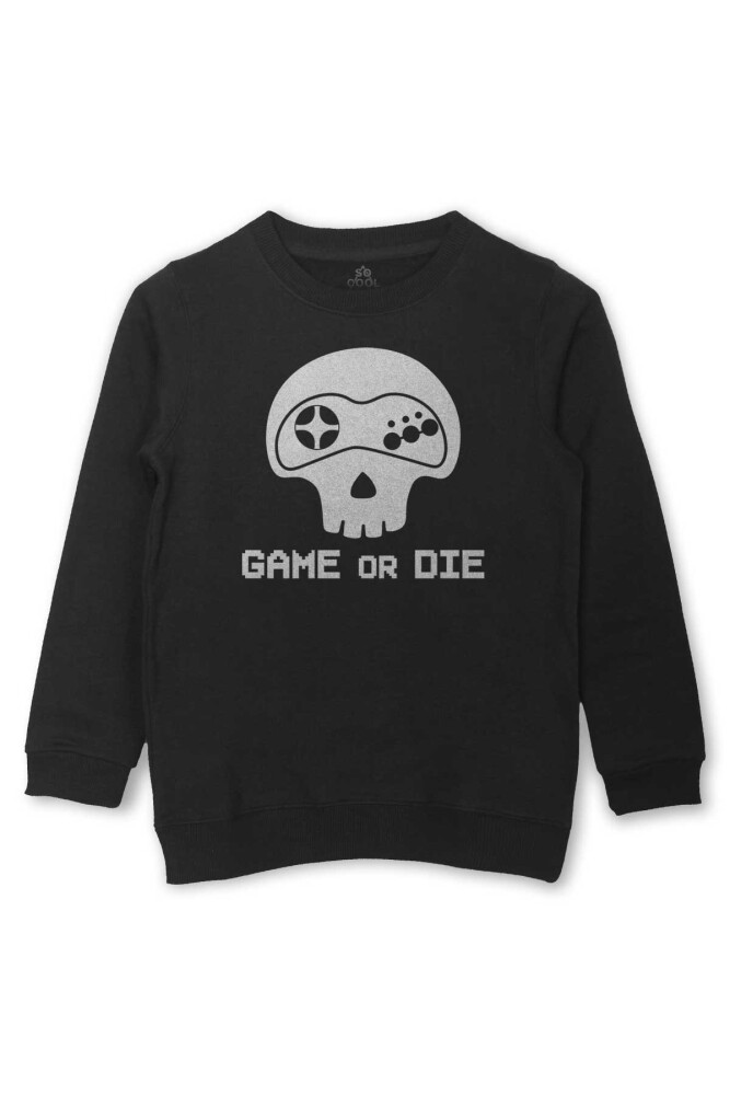 Game Or Die Midnight Club Oyun Dizi Film Baskılı Çocuk Sweatshirt Siyah Sweat - So Cool