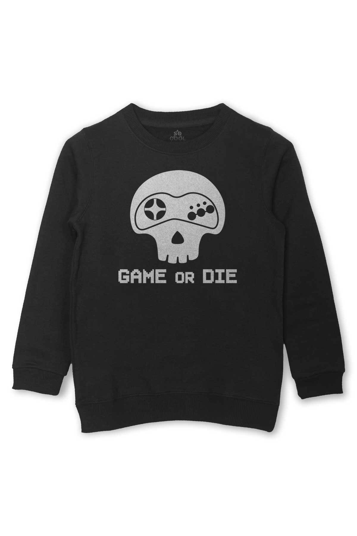 Game Or Die Midnight Club Oyun Dizi Film Baskılı Çocuk Sweatshirt Siyah Sweat - 1