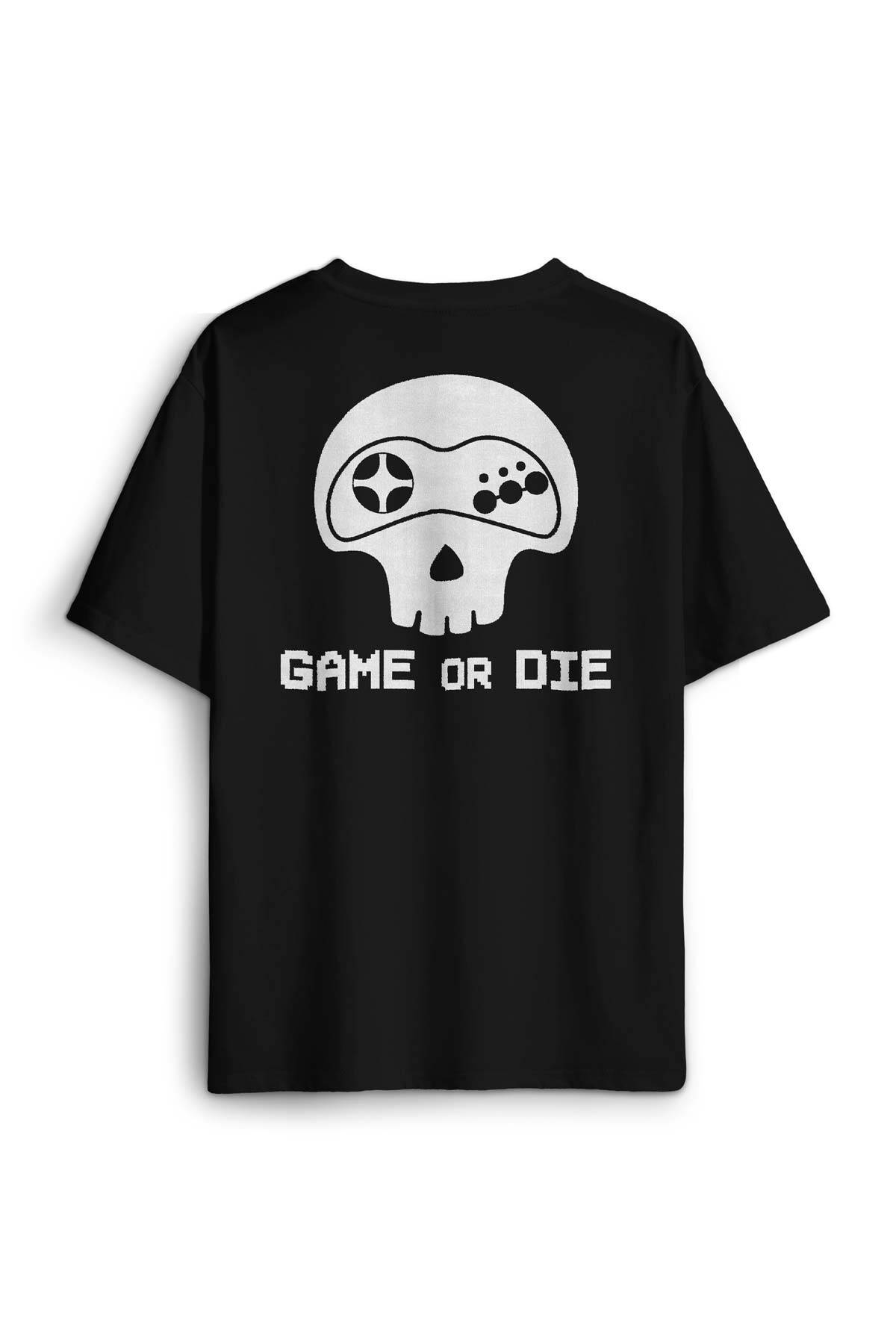 Game Or Die Midnight Club Oyun Dizi Film Sırt Ön Baskılı Oversize Tişört Unisex T-Shirt - 1