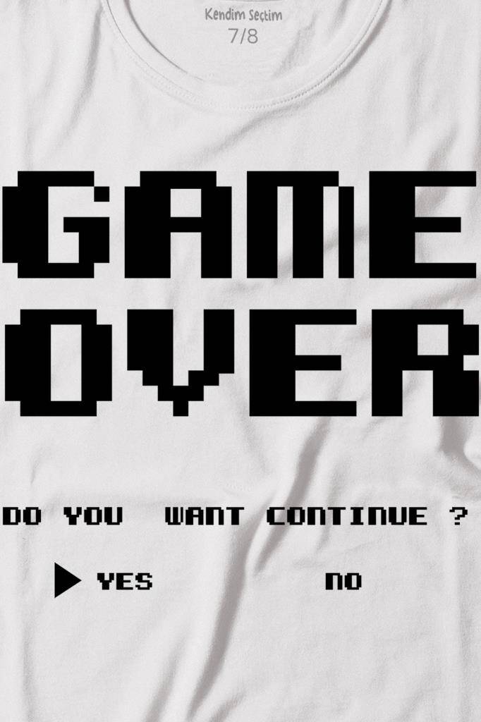 Game Over Atari Retro Pixel Oyun Baskılı Tişört Çocuk T-shirt (1)