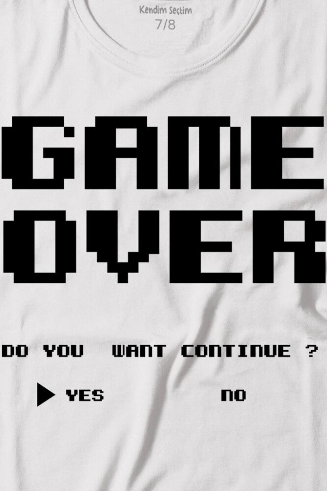 Game Over Atari Retro Pixel Oyun Baskılı Tişört Çocuk T-shirt - 2