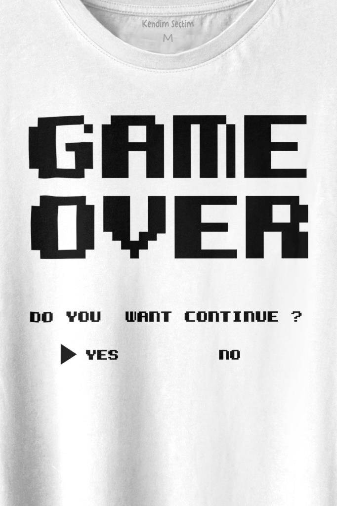 Game Over Atari Retro Pixel Oyun Baskılı Tişört Unisex T-shirt (1)
