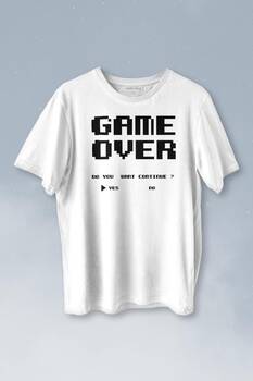 Game Over Atari Retro Pixel Oyun Baskılı Tişört Unisex T-shirt - 1