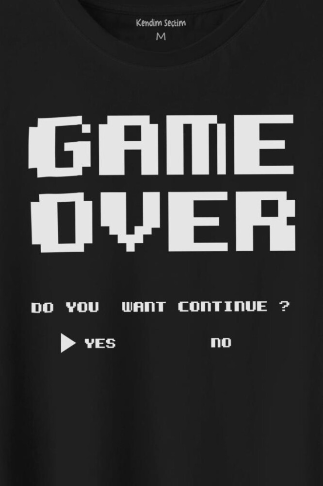 Game Over Atari Retro Pixel Oyun Baskılı Tişört Unisex T-Shirt (1)
