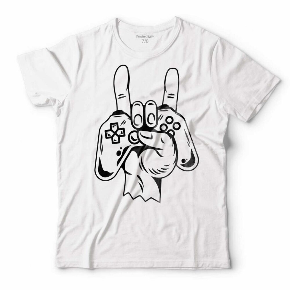 GAME ROCK İŞARETİ PLAYSTATION OYUN KONSOL ÇOCUK TİŞÖRT - KENDİM SEÇTİM