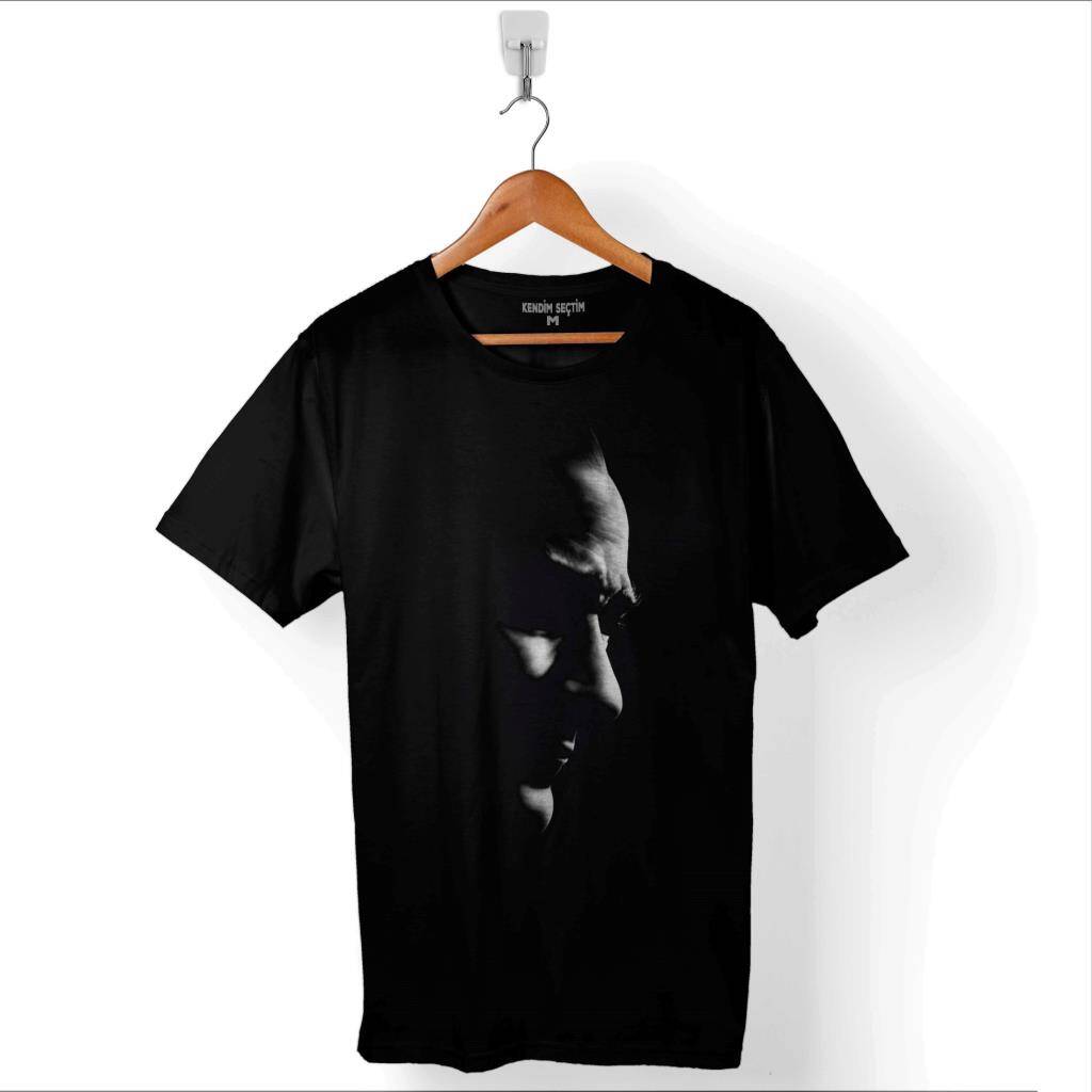 Gazi Mustafa Kemal Atatürk 10 Kasım Fikirler Ölmez Baskılı Tişört Unisex T-Shirt - 1