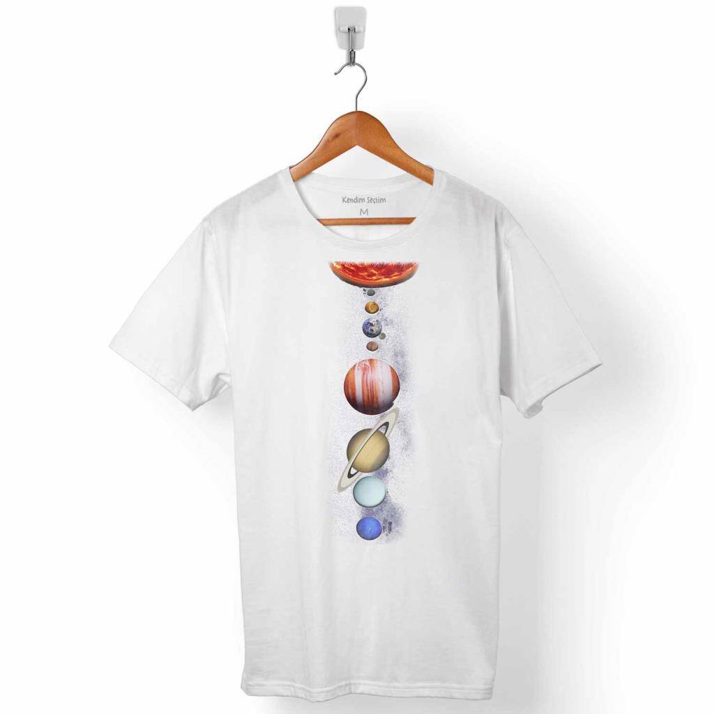 GEZEGENLER GÜNEŞ SİSTEMİ SOLAR SYSTEM UZAY COSMOS ERKEK TİŞÖRT - 1