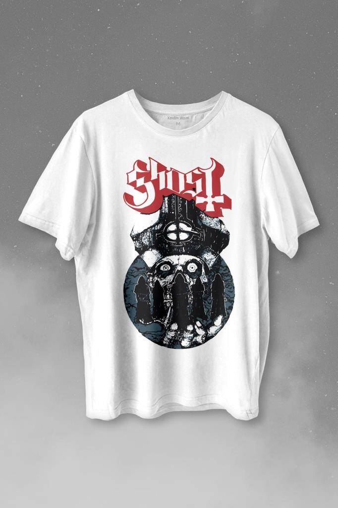 Ghost Bc Papaz Kilise Hayalet Baskılı Tişört Unisex T-shirt - 1