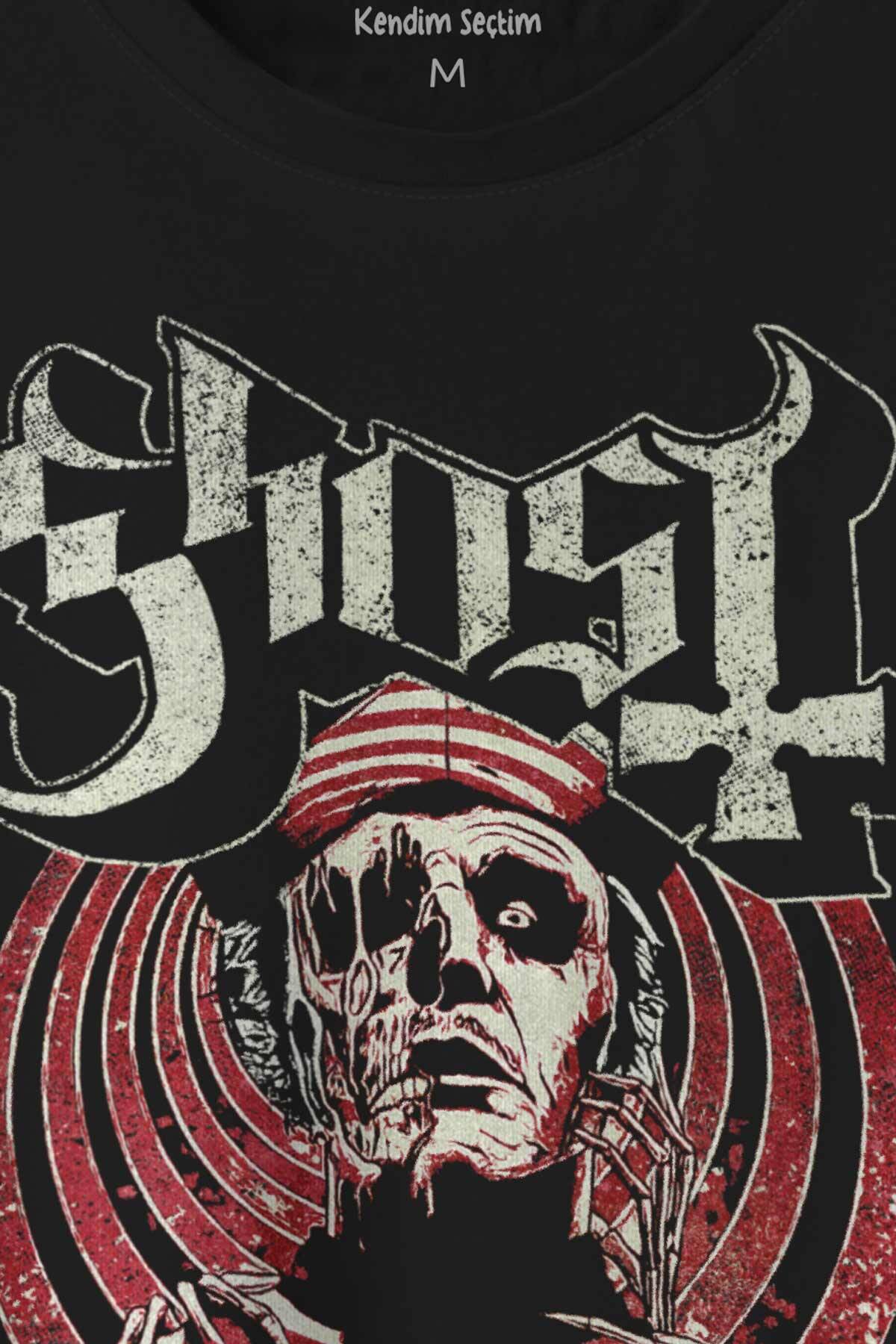 Ghost BC Tobias Forge Music Müzik Rock Gotik Baskılı Tişört Unisex T-shirt (1)