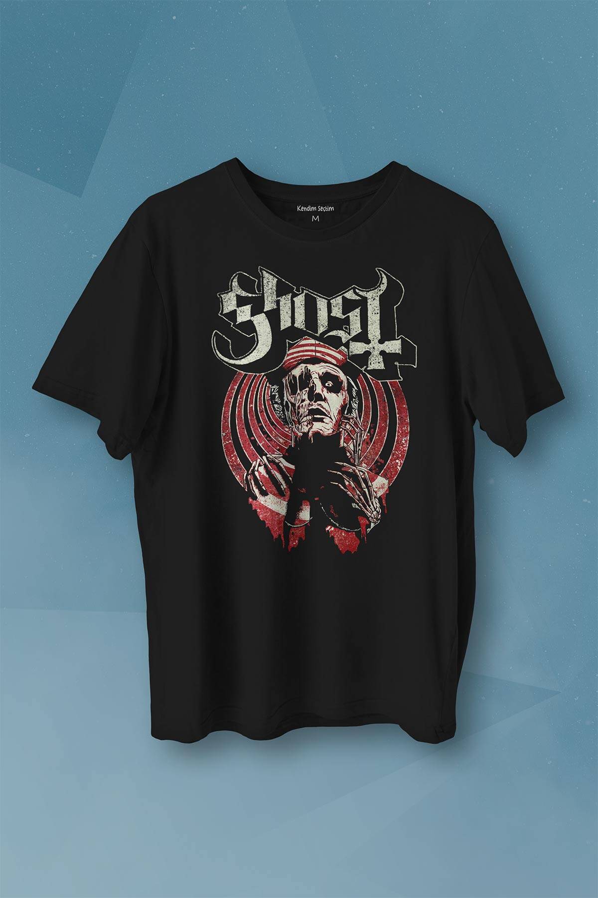 Ghost BC Tobias Forge Music Müzik Rock Gotik Baskılı Tişört Unisex T-shirt