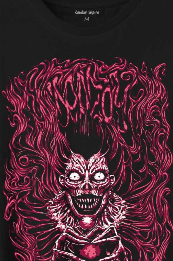Girl Skull Kız Kadın Yaratık Vampir Baskılı Tişört Unisex T-Shirt - 2