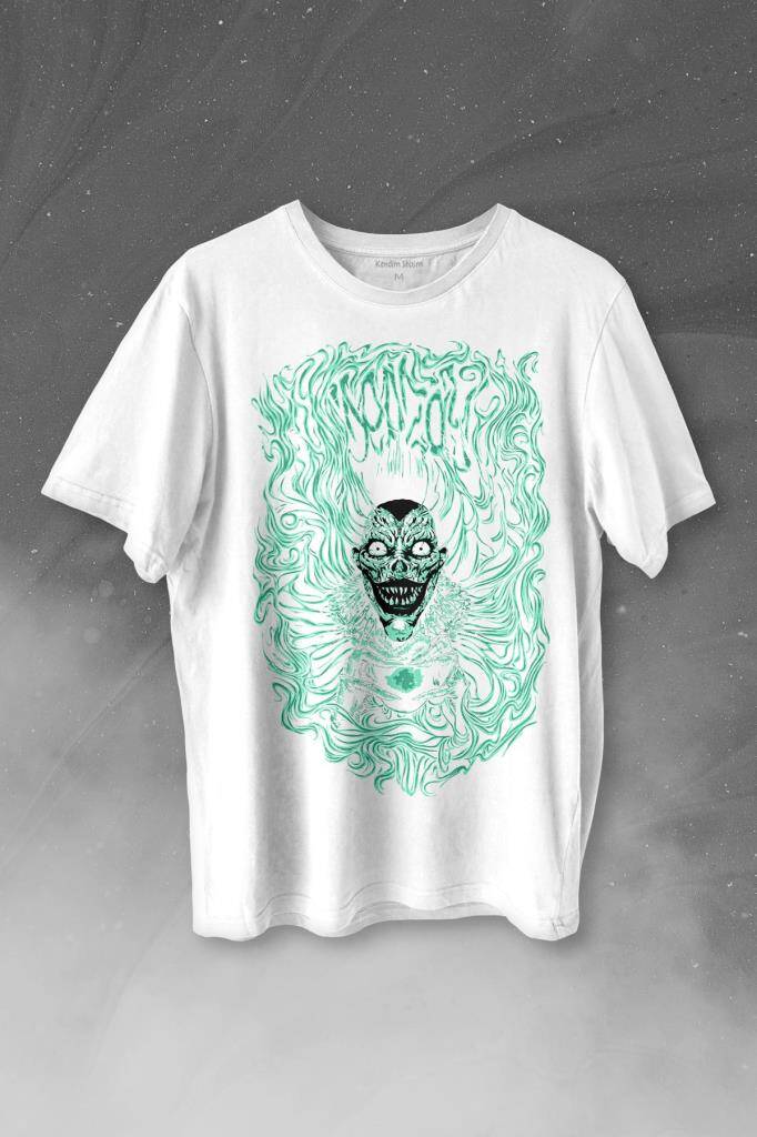 Girl Skull Kız Kadın Yaratık Vampir Baskılı Tişört Unisex T-shirt - 1