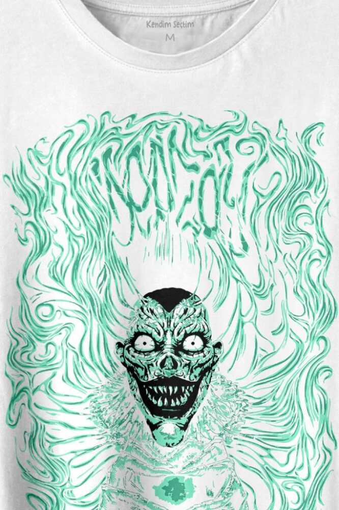 Girl Skull Kız Kadın Yaratık Vampir Baskılı Tişört Unisex T-shirt - 2