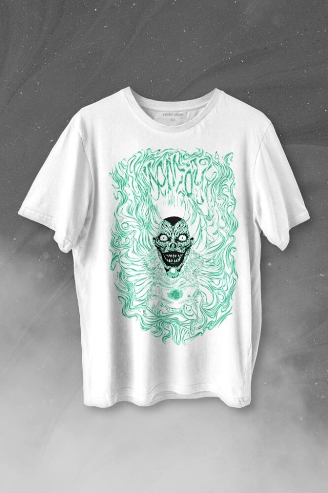 Girl Skull Kız Kadın Yaratık Vampir Baskılı Tişört Unisex T-shirt - 1