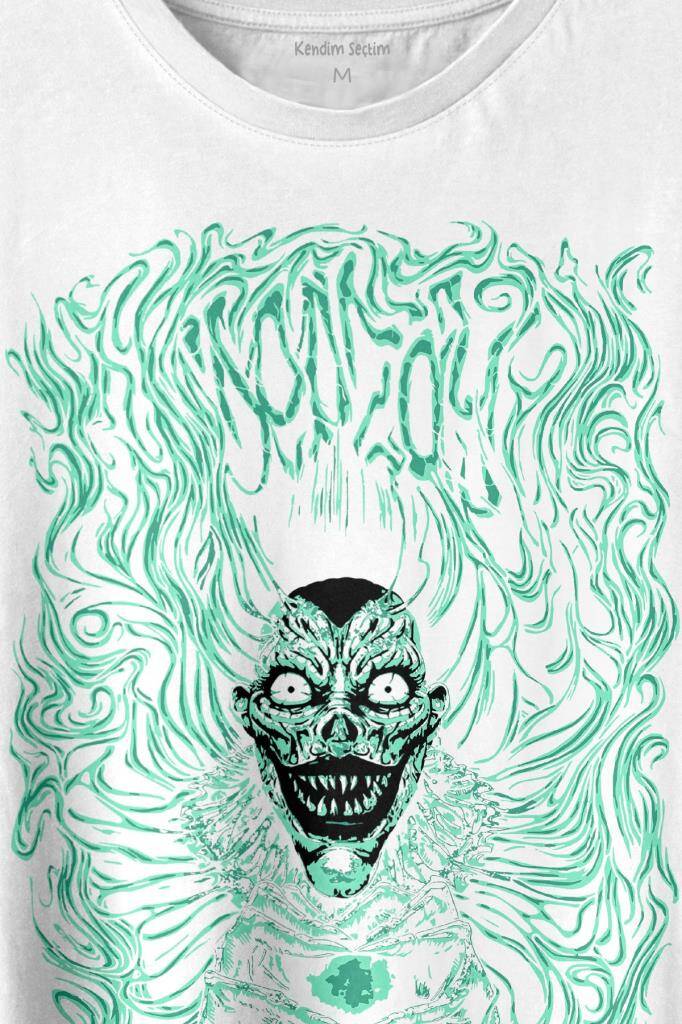 Girl Skull Kız Kadın Yaratık Vampir Baskılı Tişört Unisex T-shirt - 2