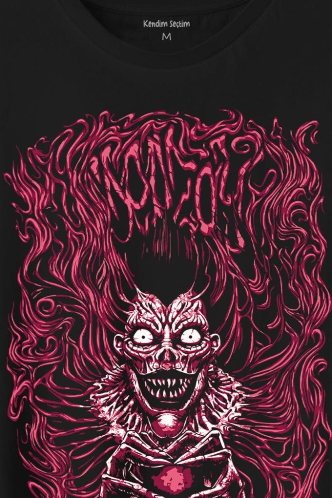 Girl Skull Kız Kadın Yaratık Vampir Baskılı Tişört Unisex T-Shirt (1)