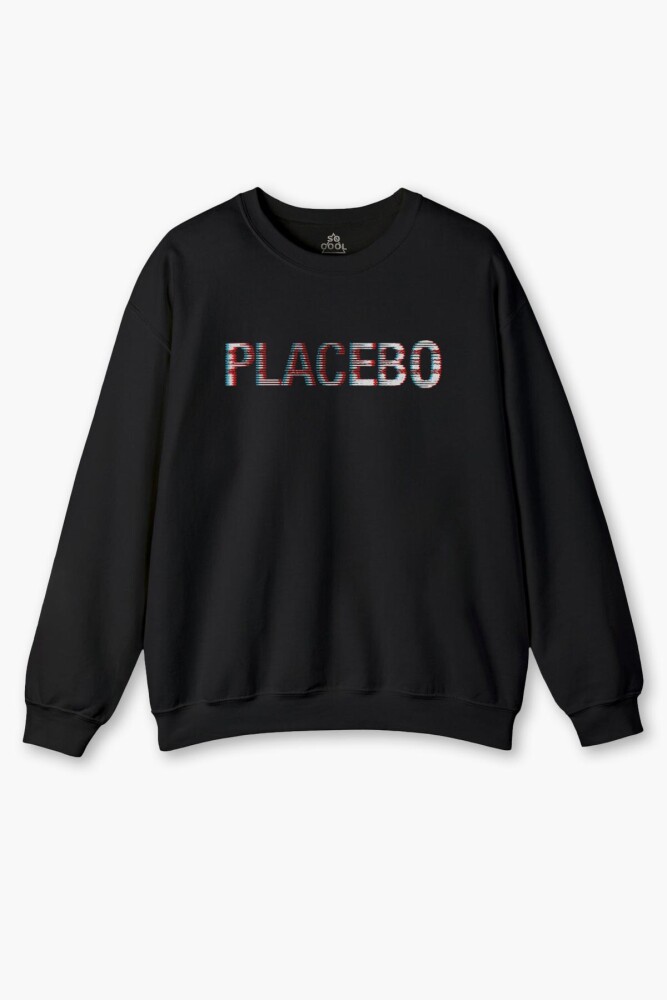 Glitch Placebo Music Molko Rock Müzik Baskılı Sweat Siyah Sweatshirt - So Cool