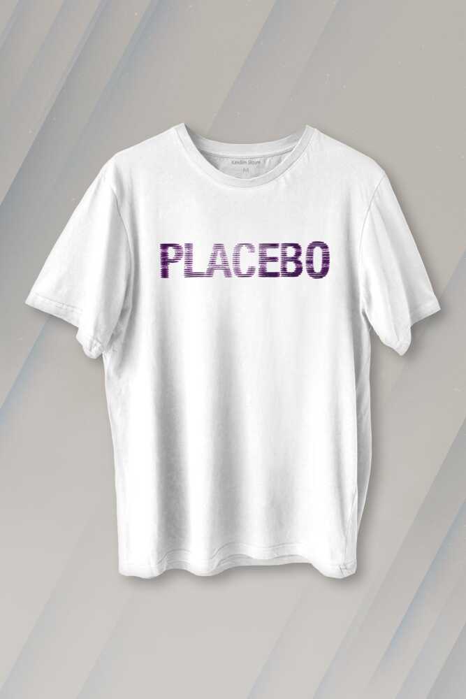 Glitch Placebo Music Molko Rock Müzik Baskılı Unisex Beyaz T-shirt - 1