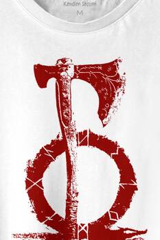 God Of War 4 Balta Oyun Gamer Gow Baskılı Tişört Unisex T-shirt - 2