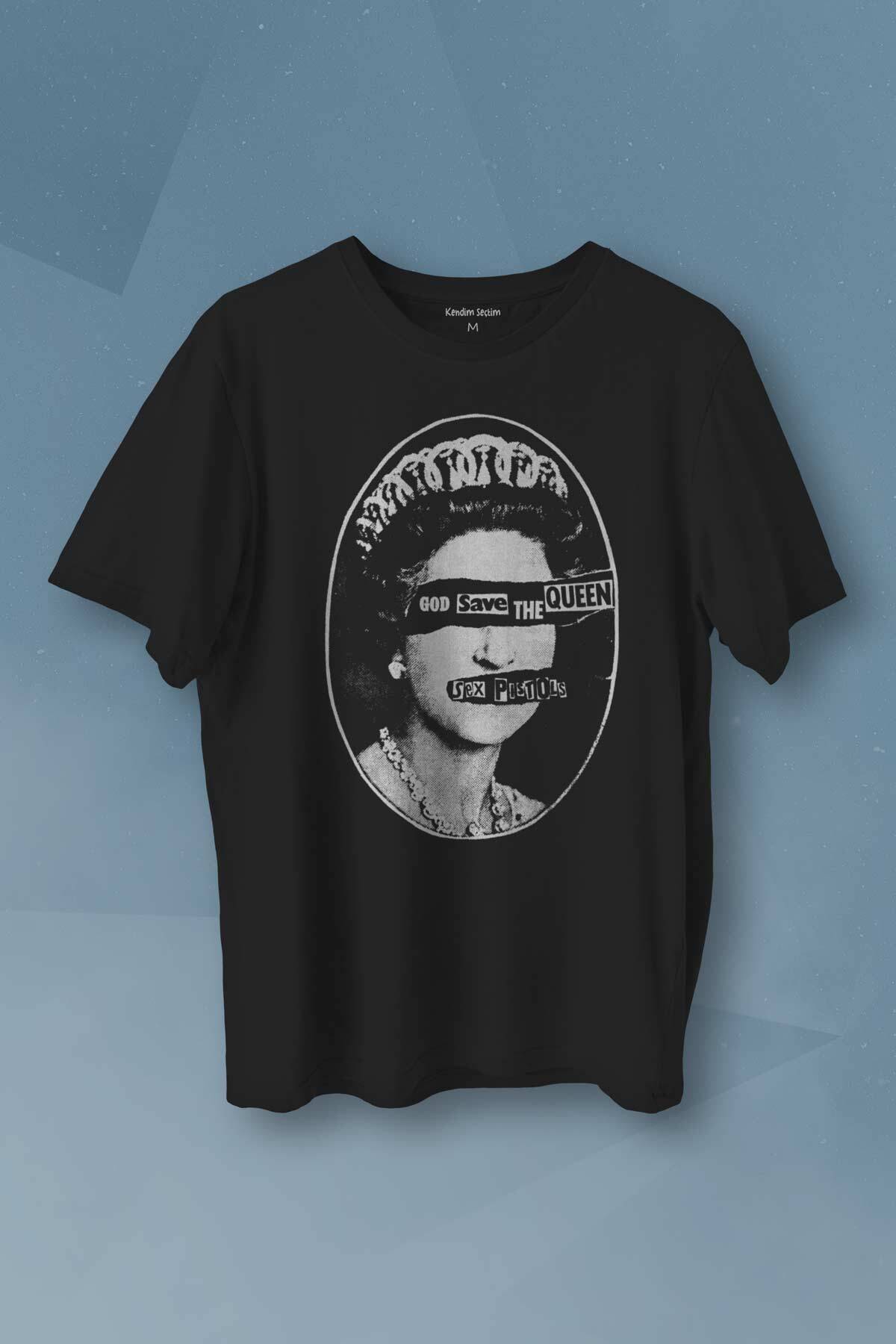 God Save The Queen Sex Pistols Elizabeth Baskılı Tişört Unisex T-shirt - 1
