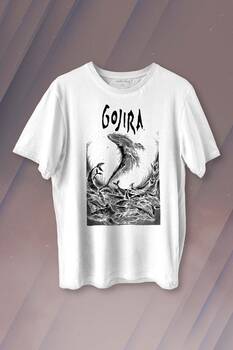 Gojira Balıklar Köpek Balığı Music Baskılı Tişört Unisex T-shirt - 1