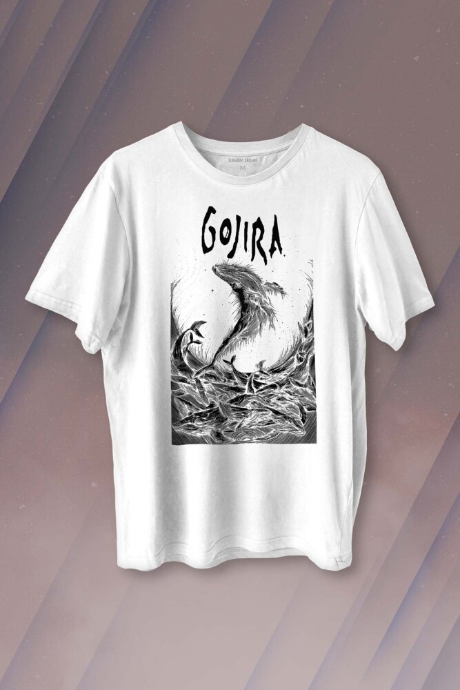 Gojira Balıklar Köpek Balığı Music Baskılı Tişört Unisex T-shirt - KENDİM SEÇTİM