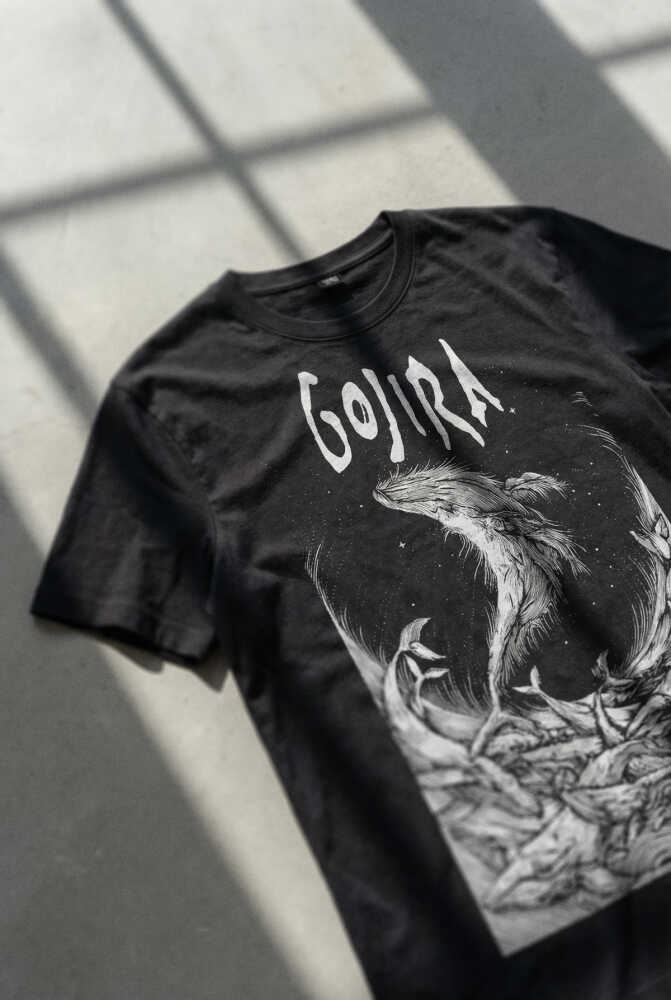 Gojira Metal Music Baskılı Siyah Tişört Unisex - 2