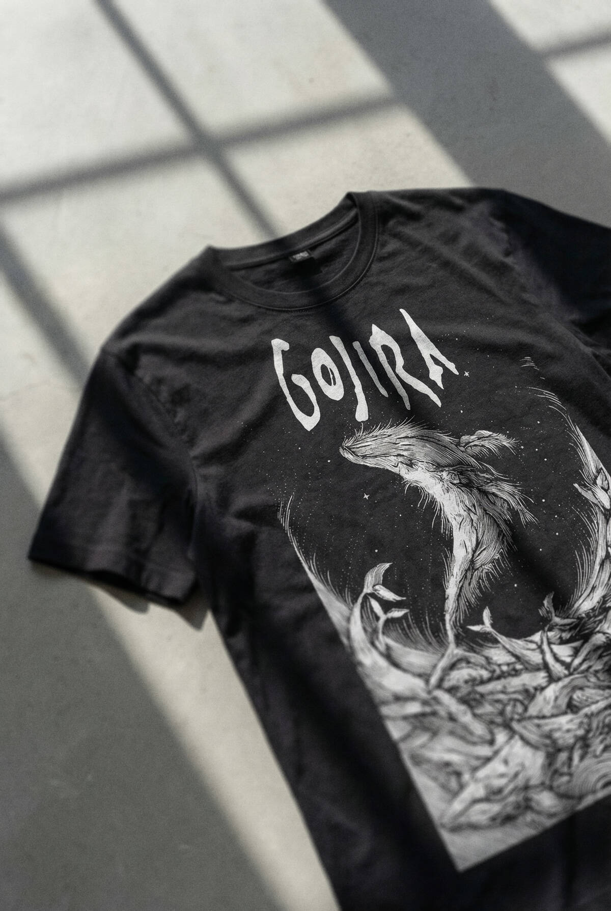 Gojira Metal Music Baskılı Siyah Tişört Unisex (1)