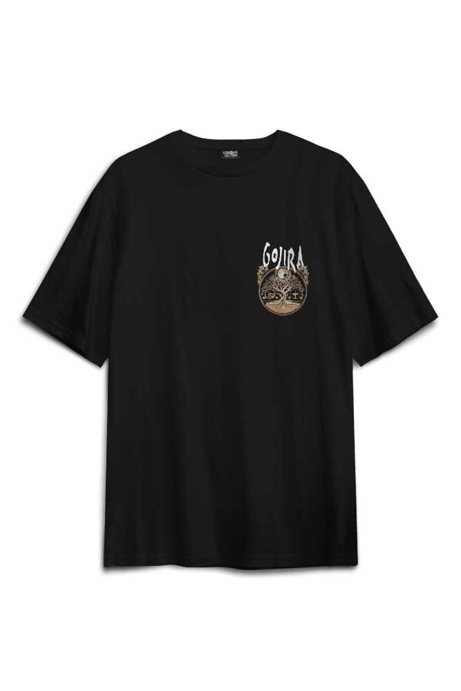 Gojira Metal Music Rock Müzik Baskılı Oversize T-shirt Siyah Unisex Tişört (1)
