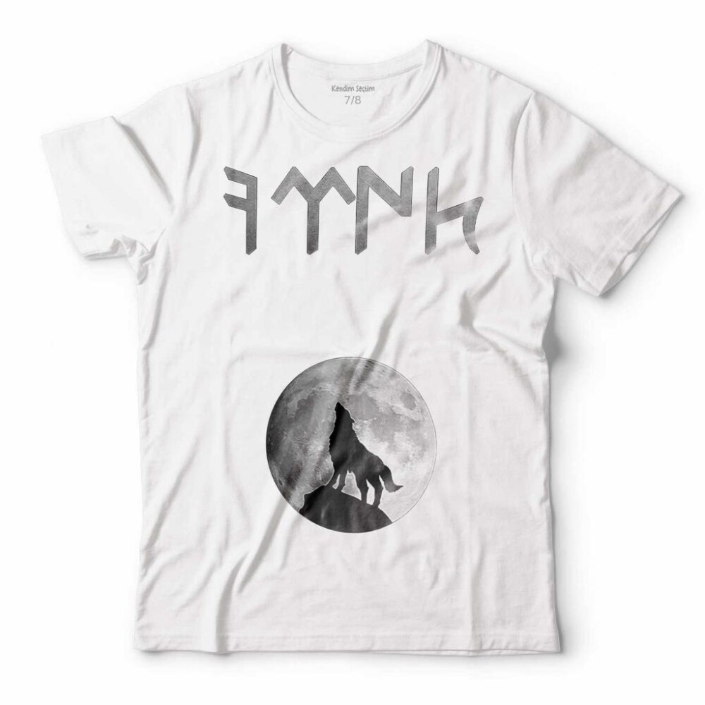 GÖKTÜRKÇE TÜRK ULUYAN BOZKURT AY KURT ÇOCUK TİŞÖRT - KENDİM SEÇTİM