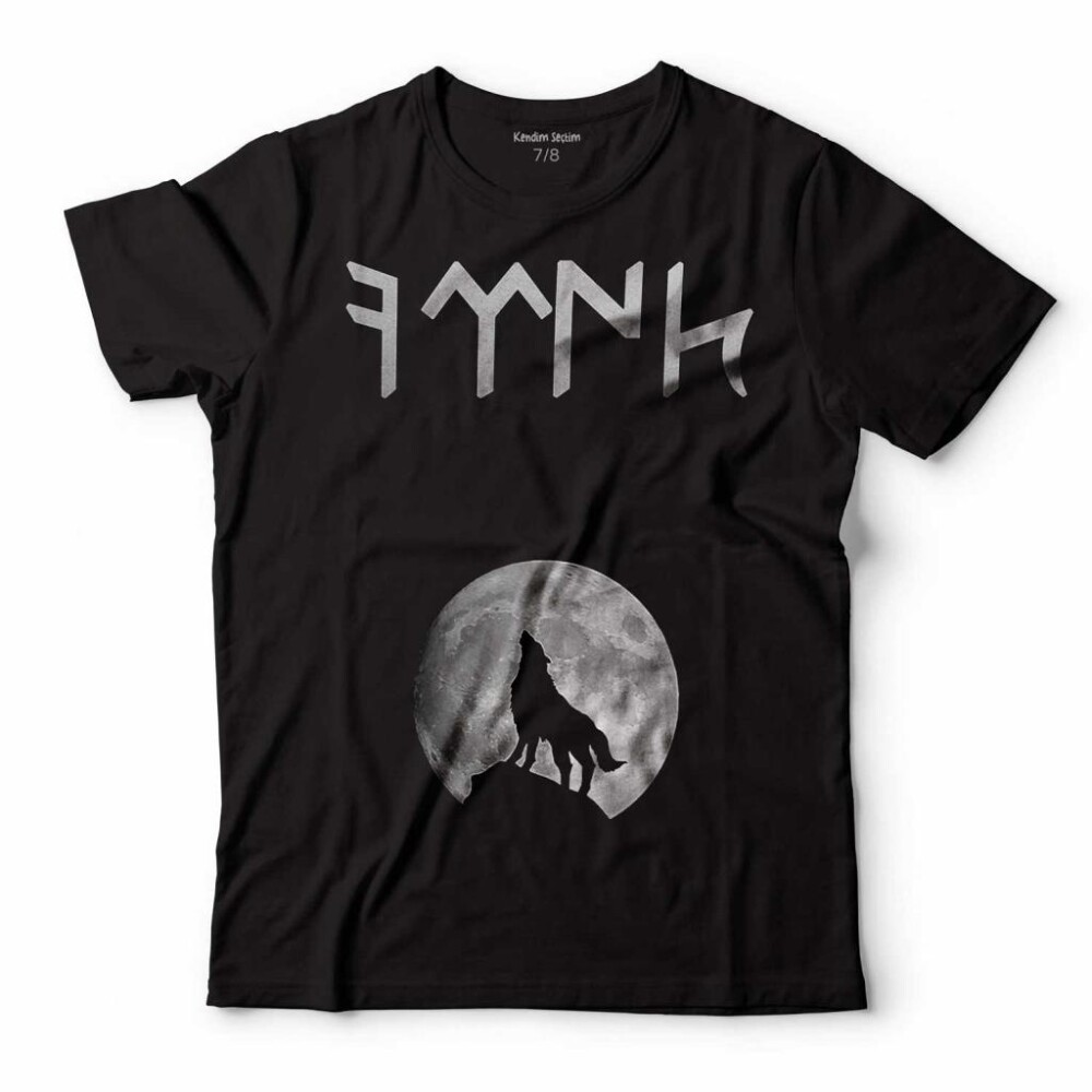 GÖKTÜRKÇE TÜRK ULUYAN BOZKURT AY KURT ÇOCUK TİŞÖRT - KENDİM SEÇTİM